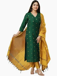 Festive kurti set with dual pricing and multiple variants.